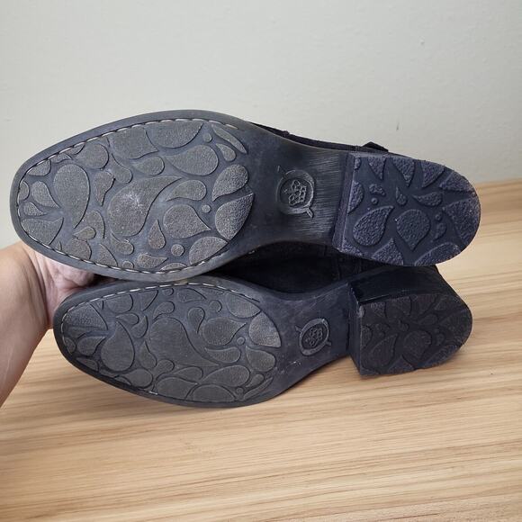 Born Womens Morocco BR0028509 Black Suede Round Toe Ankle Booties Size 8.5 - Picture 5 of 9